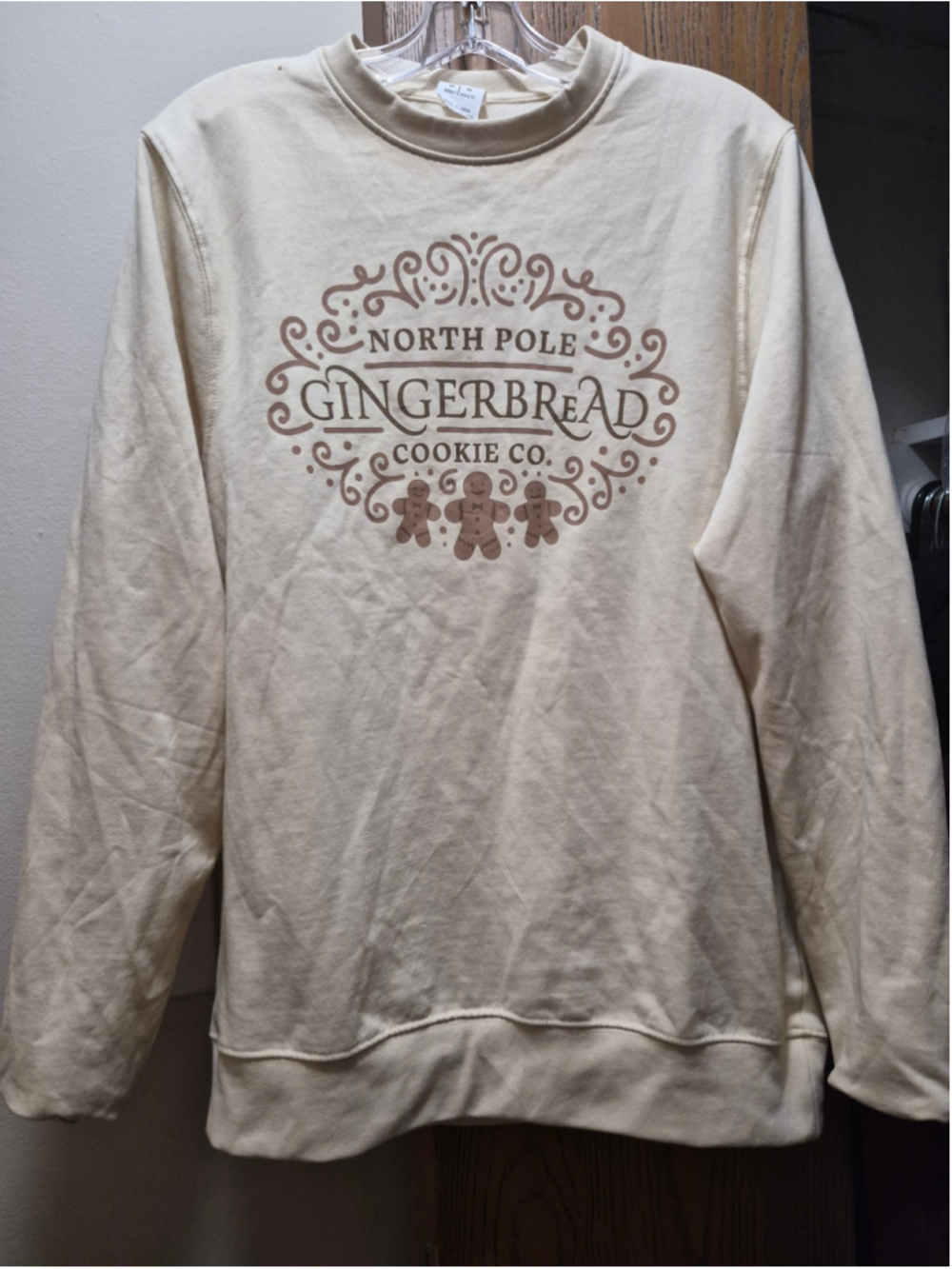 Celebrate It Gingerbread Sweatshirt Size M Beige
